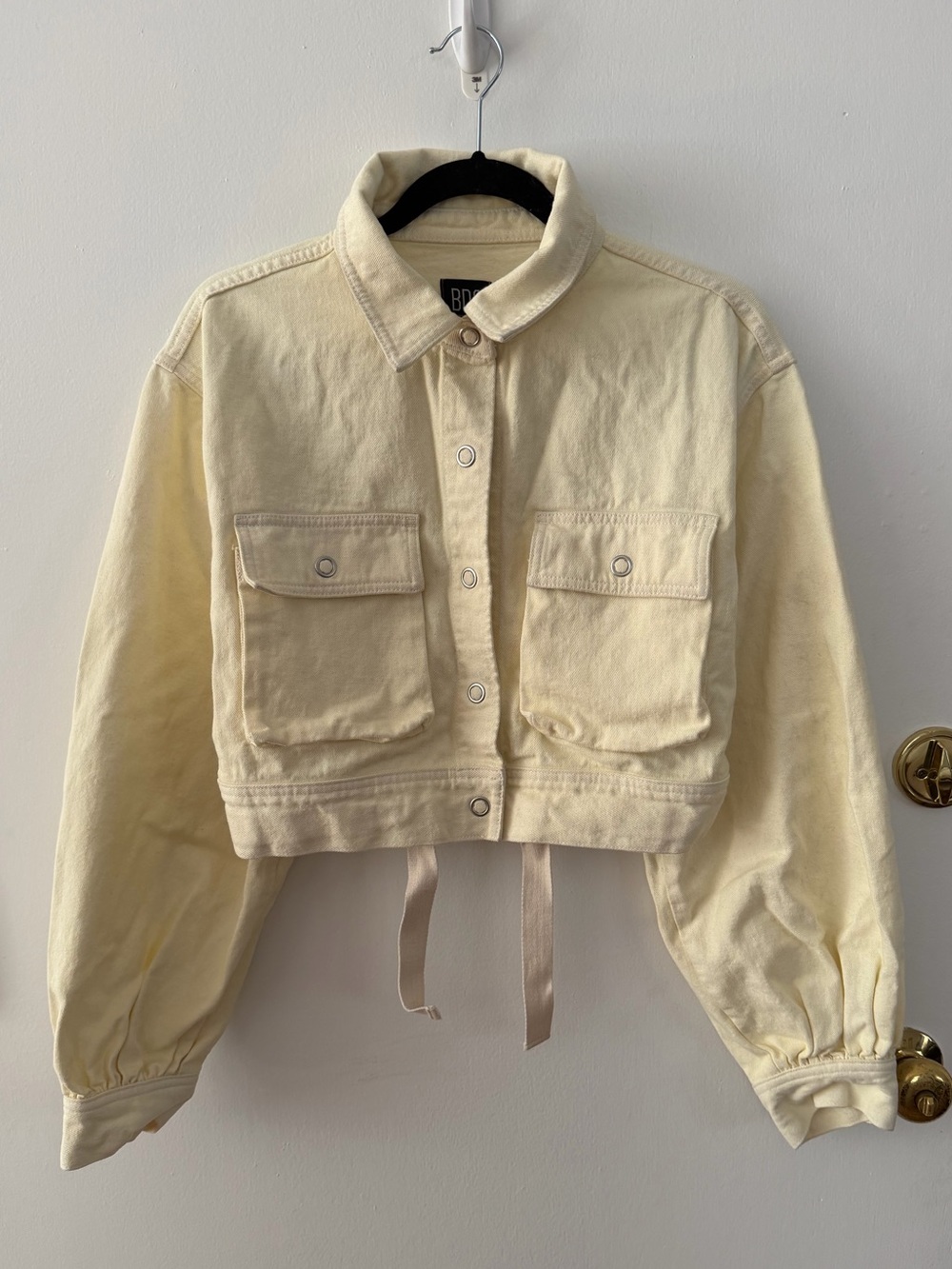 Urban Outfitters Yellow Cropped Jacket